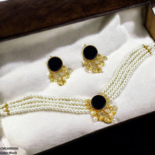 CMLH00050 MZM Circle Flower Pearl Choker Set - CMLH
