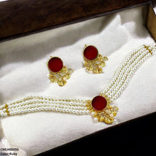CMLH00050 MZM Circle Flower Pearl Choker Set - CMLH