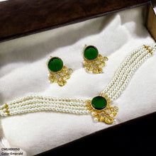 CMLH00050 MZM Circle Flower Pearl Choker Set - CMLH