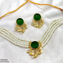 CMLH00050 MZM Circle Flower Pearl Choker Set - CMLH