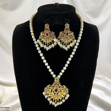 CMLH00066 MZM Oval/Flower Pearl Drop Mala Set -CMLH