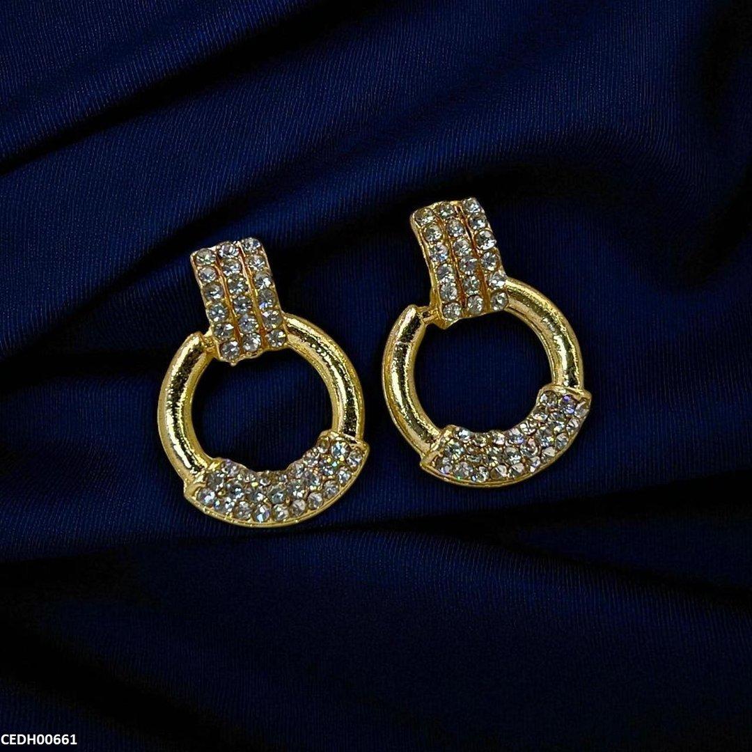 CEDH00661 SDQ Round Drop Earrings  - CEDH