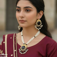 CMLH00067 MZM Round Pearl Drop Mala Set - CMLH