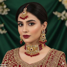 PCKH00246 SDQ Oval Flower Pearl Drop Choker Set - PCKH