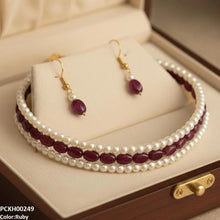 PCKH00249 FRN Three-Layered Pearl Choker Set - PCKH