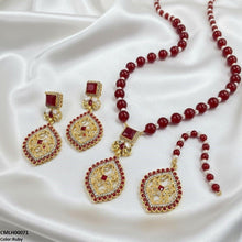 CMLH00071 SDQ Square Flower Drop Mala Set  - CMLH