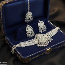 PCKH00255 SDQ Tear White Pearl Drop Choker Set - PCKH