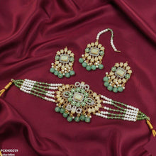 PCKH00259 SDQ Flower/Tear Pearl Drop Choker Set - PCKH