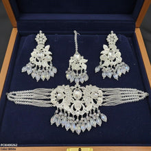 PCKH00262 SDQ Oval/Flower Pearl Drop Choker Set - PCKH