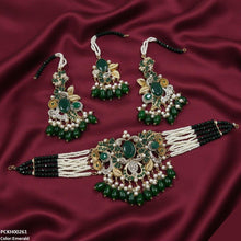 PCKH00261 SDQ Oval/Flower Pearl Drop Choker Set - PCKH
