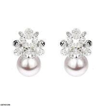 CETH01298 YHC Round Pearl Flower Tops Pair - CETH