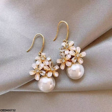 CEDH00732 YHC Flower Pearl Drop Earrings - CEDH