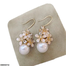 CEDH00732 YHC Flower Pearl Drop Earrings - CEDH