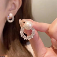 TETH00519 YHC Round Pearl Zircon Stone Tops Pair - TETH