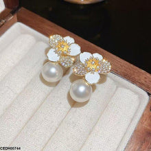 CEDH00744 YHC Flower Pearl Drop Earrings - CEDH
