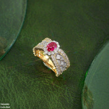 TRGH093 GWH Oval/Circle Layered Ring Adjustable - TRGH