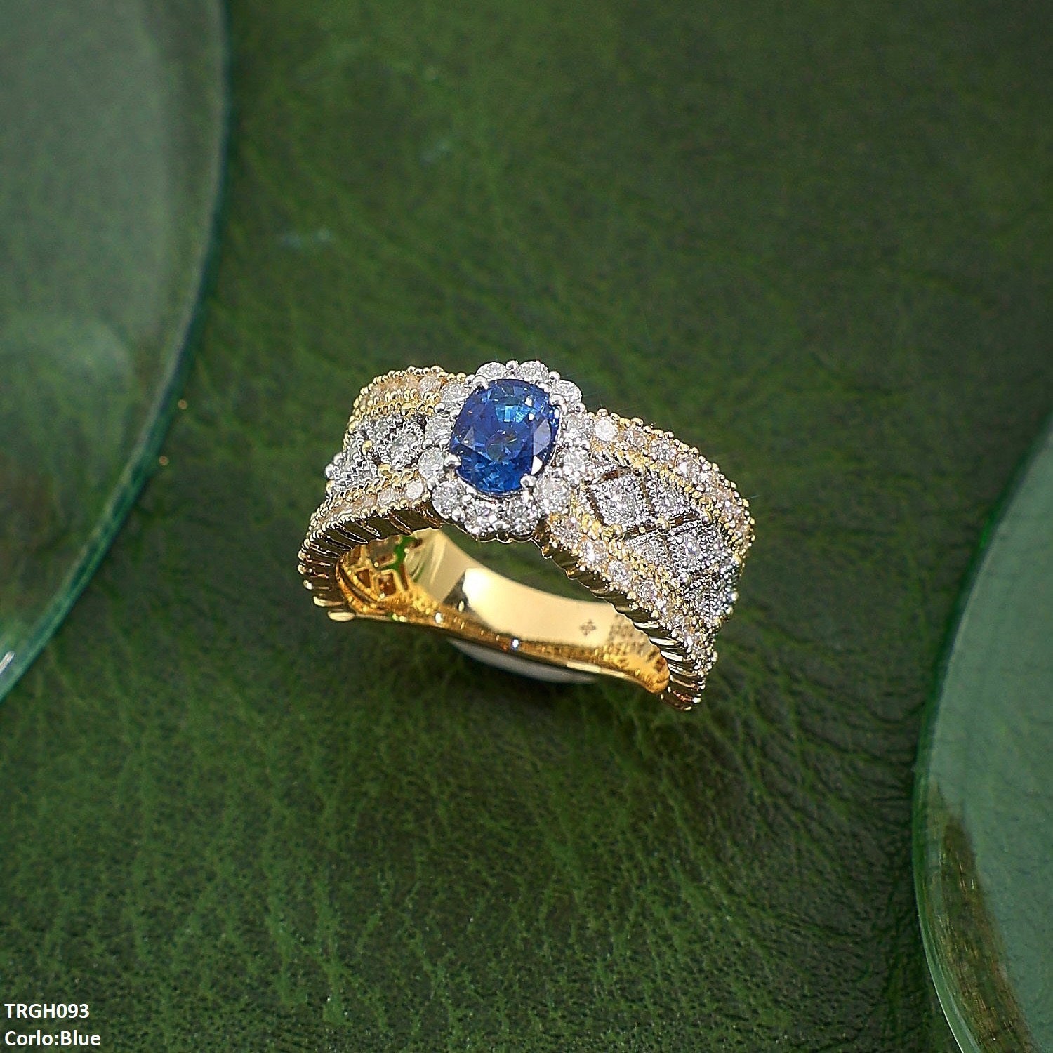 TRGH093 GWH Oval/Circle Layered Ring Adjustable - TRGH