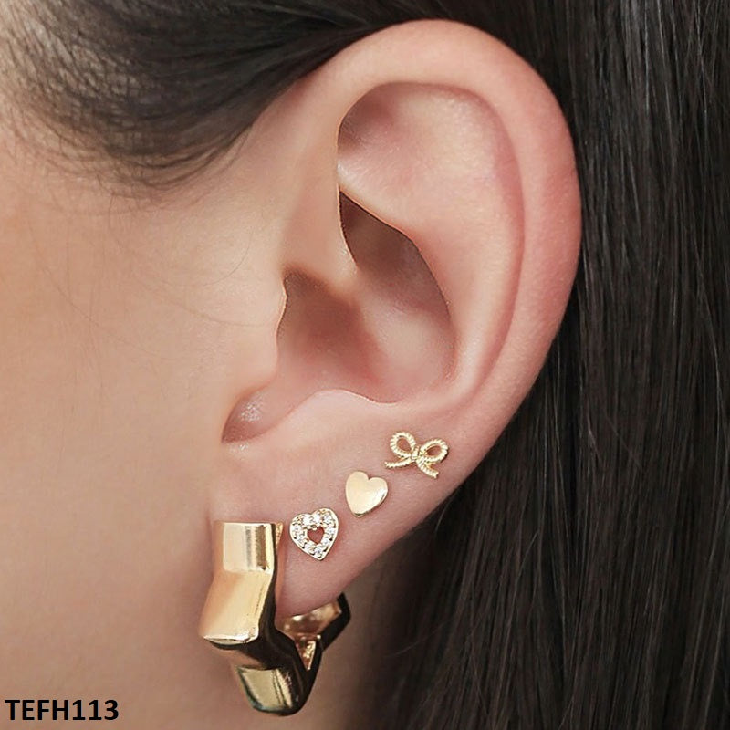 TEFH113 QWN Heart Star Ear Cuff Single -TEFH