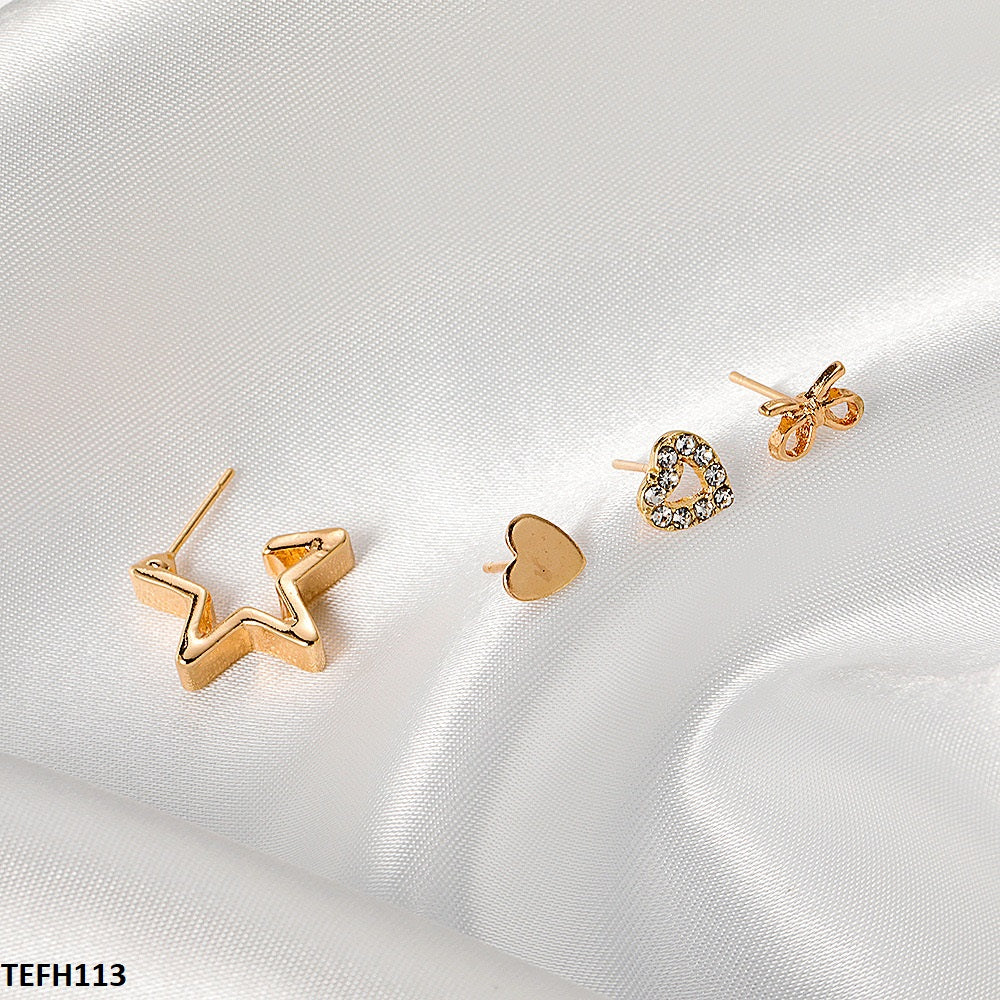 TEFH113 QWN Heart Star Ear Cuff Single -TEFH
