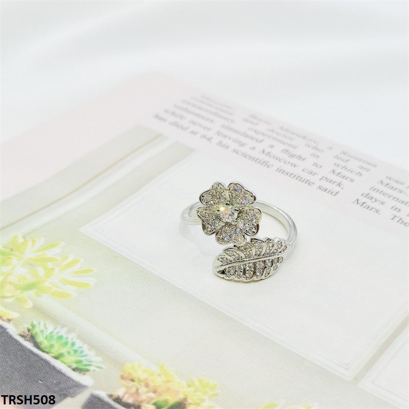 TRSH508 CJD Open Flower/Leaf Ring Adjustable- TRSH