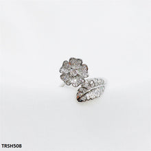 TRSH508 CJD Open Flower/Leaf Ring Adjustable- TRSH