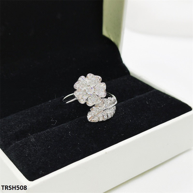 TRSH508 CJD Open Flower/Leaf Ring Adjustable- TRSH