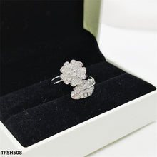 TRSH508 CJD Open Flower/Leaf Ring Adjustable- TRSH