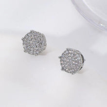 TETH00514 WKO Halo Crystal ZIRCON Stainless Steel Tops Pair - TETH