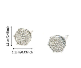 TETH00514 WKO Halo Crystal ZIRCON Stainless Steel Tops Pair - TETH