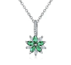 TPSH00948 WKO Stainless Steel Marquise Flower Zircon Pendant - TPSH