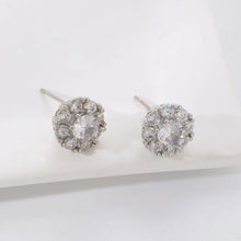 TETH00515 WKO Round ZIRCON Stone Stainless Steel Tops Pair - TETH