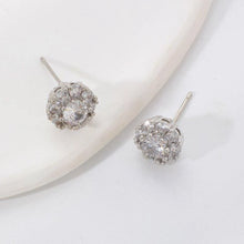 TETH00515 WKO Round ZIRCON Stone Stainless Steel Tops Pair - TETH