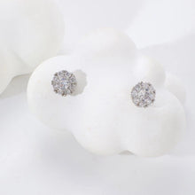 TETH00515 WKO Round ZIRCON Stone Stainless Steel Tops Pair - TETH