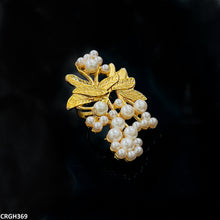 CRGH369 ZLX Leaf n Pearl Ring Adjustable - CRGH
