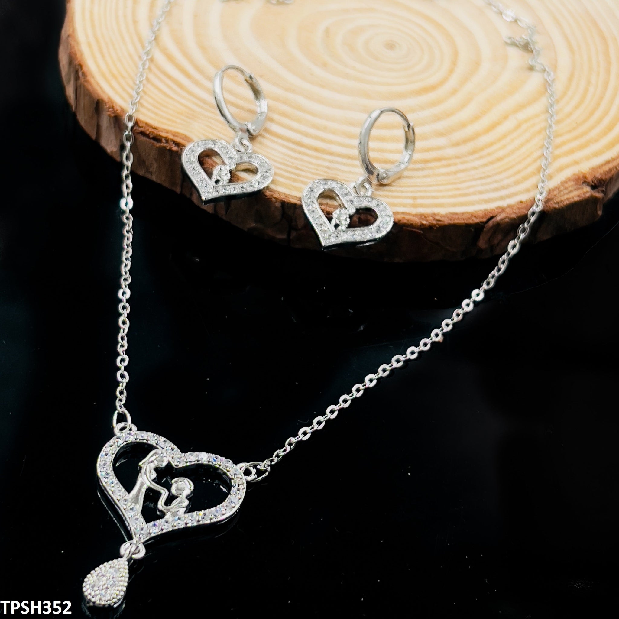 TPSH352 MAR Couple/Heart  Pendant Set - CPSH