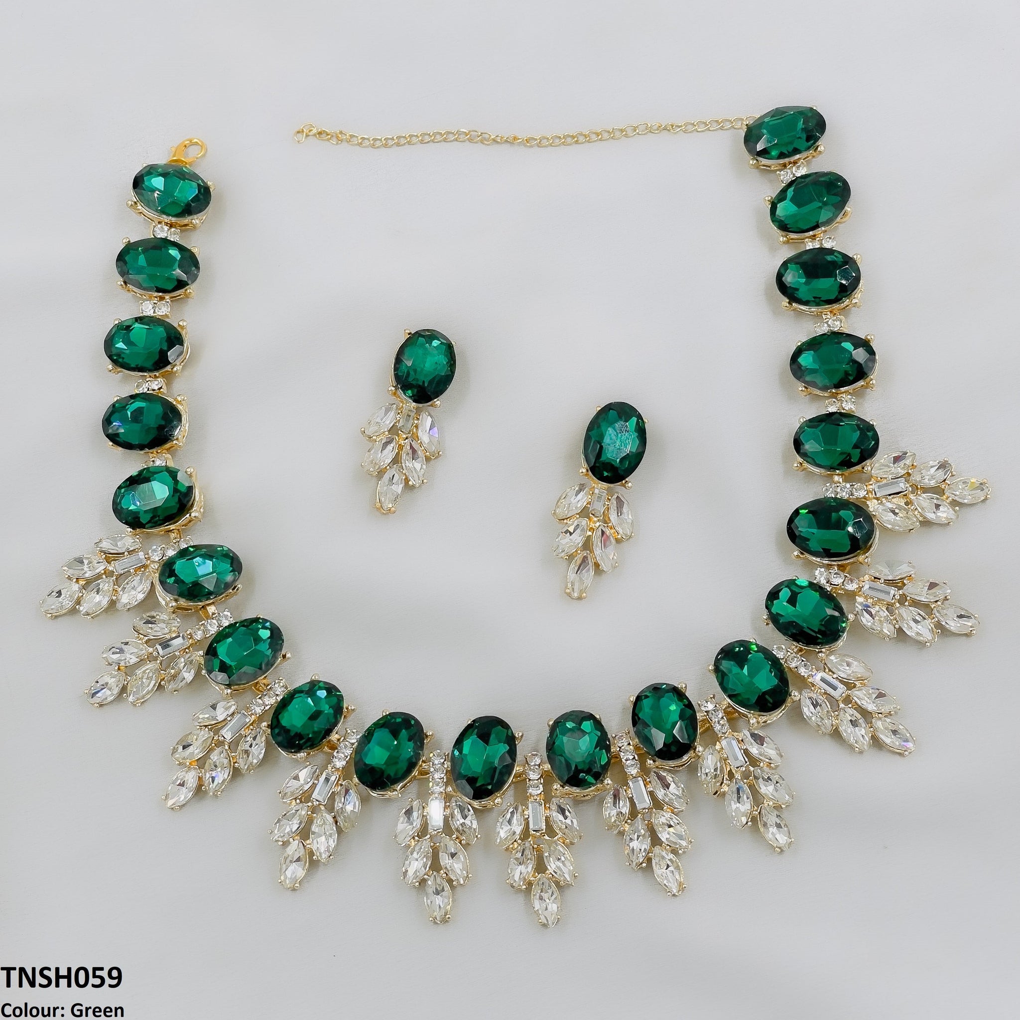 TNSH059 BQN Oval Pear Necklace Set - CNSH