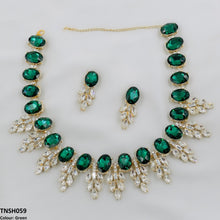 TNSH059 BQN Oval Pear Necklace Set - CNSH