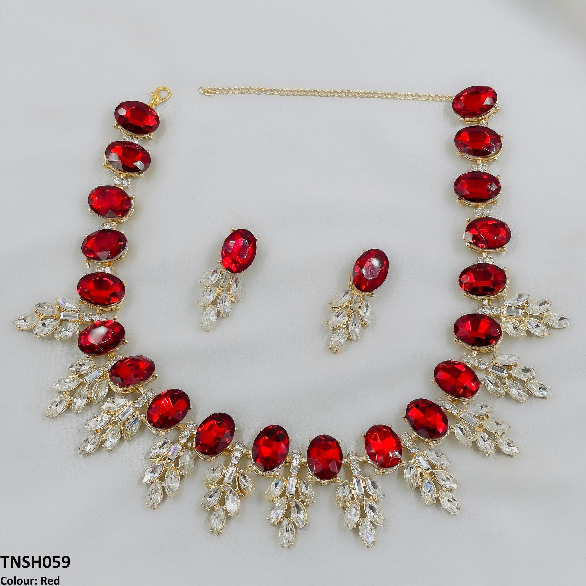 TNSH059 BQN Oval Pear Necklace Set - CNSH