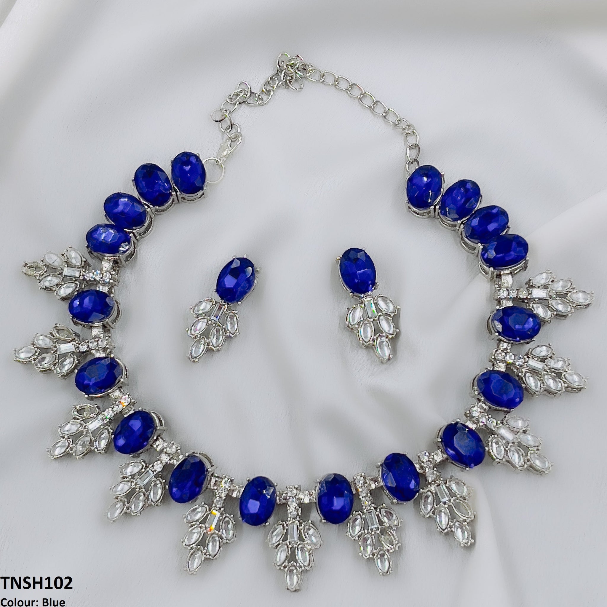 TNSH102 BQN Oval Pear Necklace Set - CNSH