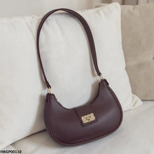 HBGP00110 Trendy Armpit Ladies Hand Bag - Dark Brown - HBGP