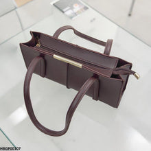 HBGP00107 Rectangular Tote Ladies Hand Bag - Dark Brown - HBGP