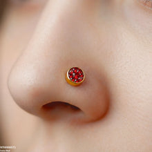 NTHH00071 XAS Round Stone Stainless Steel Nose Pin - NTHH