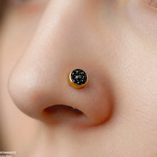 NTHH00071 XAS Round Stone Stainless Steel Nose Pin - NTHH