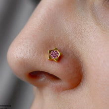 NTHH00072 XAS Star Round Stone Stainless Steel Nose Pin - NTHH