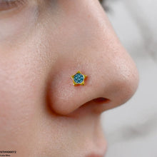 NTHH00072 XAS Star Round Stone Stainless Steel Nose Pin - NTHH