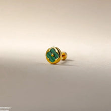 NTHH00077 XAS Round Clover Flower Stainless Steel Nose Pin - NTHH