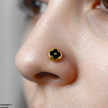 NTHH00077 XAS Round Clover Flower Stainless Steel Nose Pin - NTHH