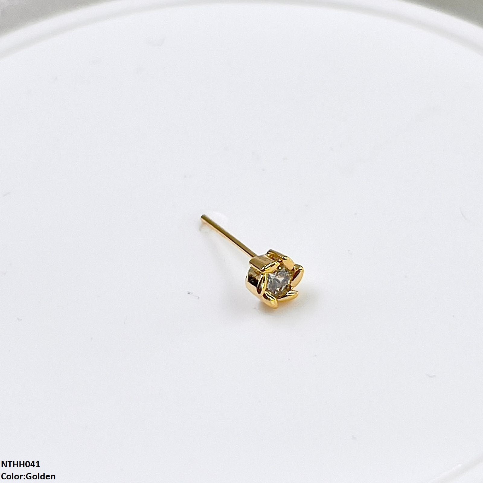 NTHH041 XYL Round  Stone Nose Pin - NTHH
