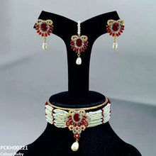 PCKH00221 SDQ Oval Pearl Drop Choker Set - PCKH