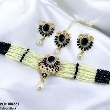 PCKH00221 SDQ Oval Pearl Drop Choker Set - PCKH